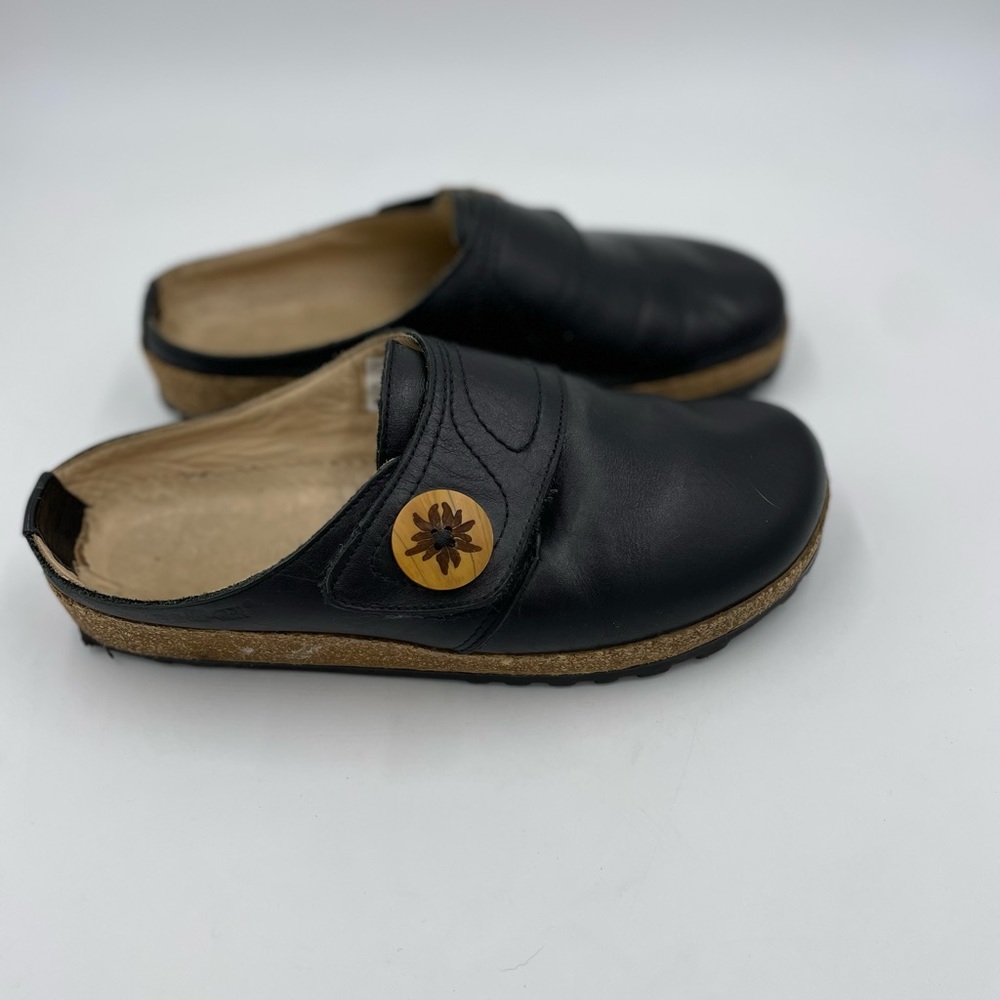 Haflinger Bavarian Black Leather Clog Women's Size 38